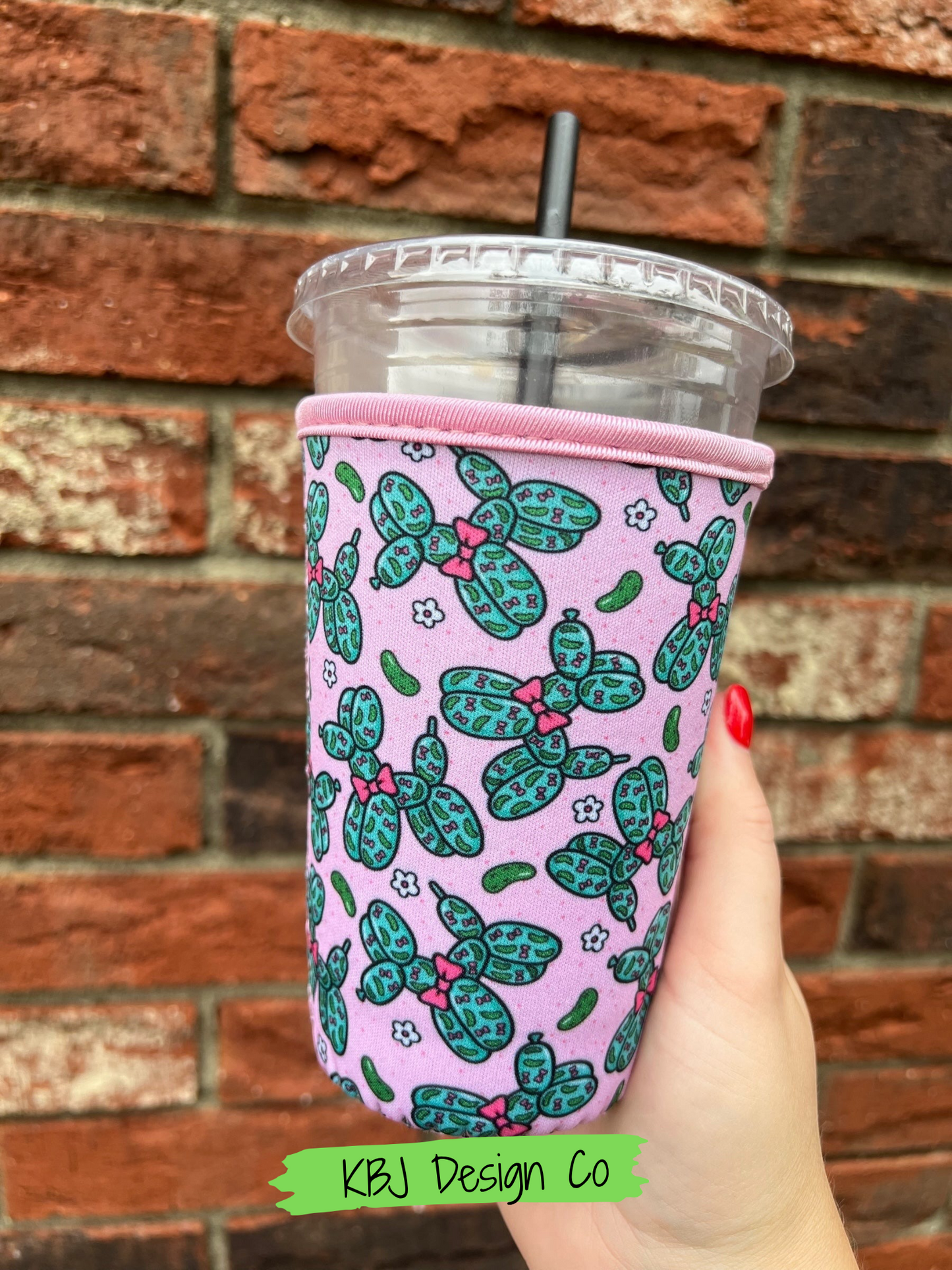 Pickle Balloon Dog Cold Cup Sleeve