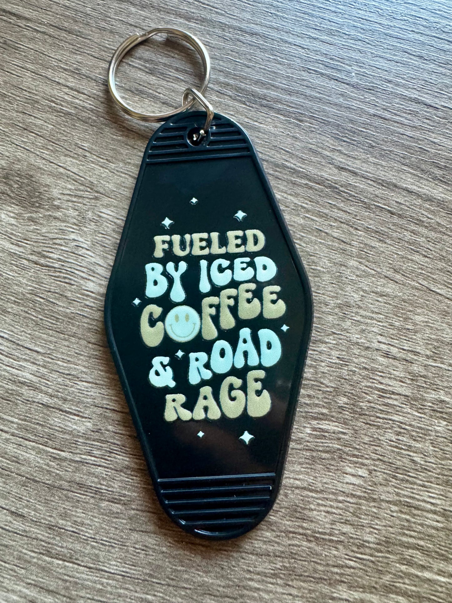 Fueled by Iced Coffee & Road Rage Keychain