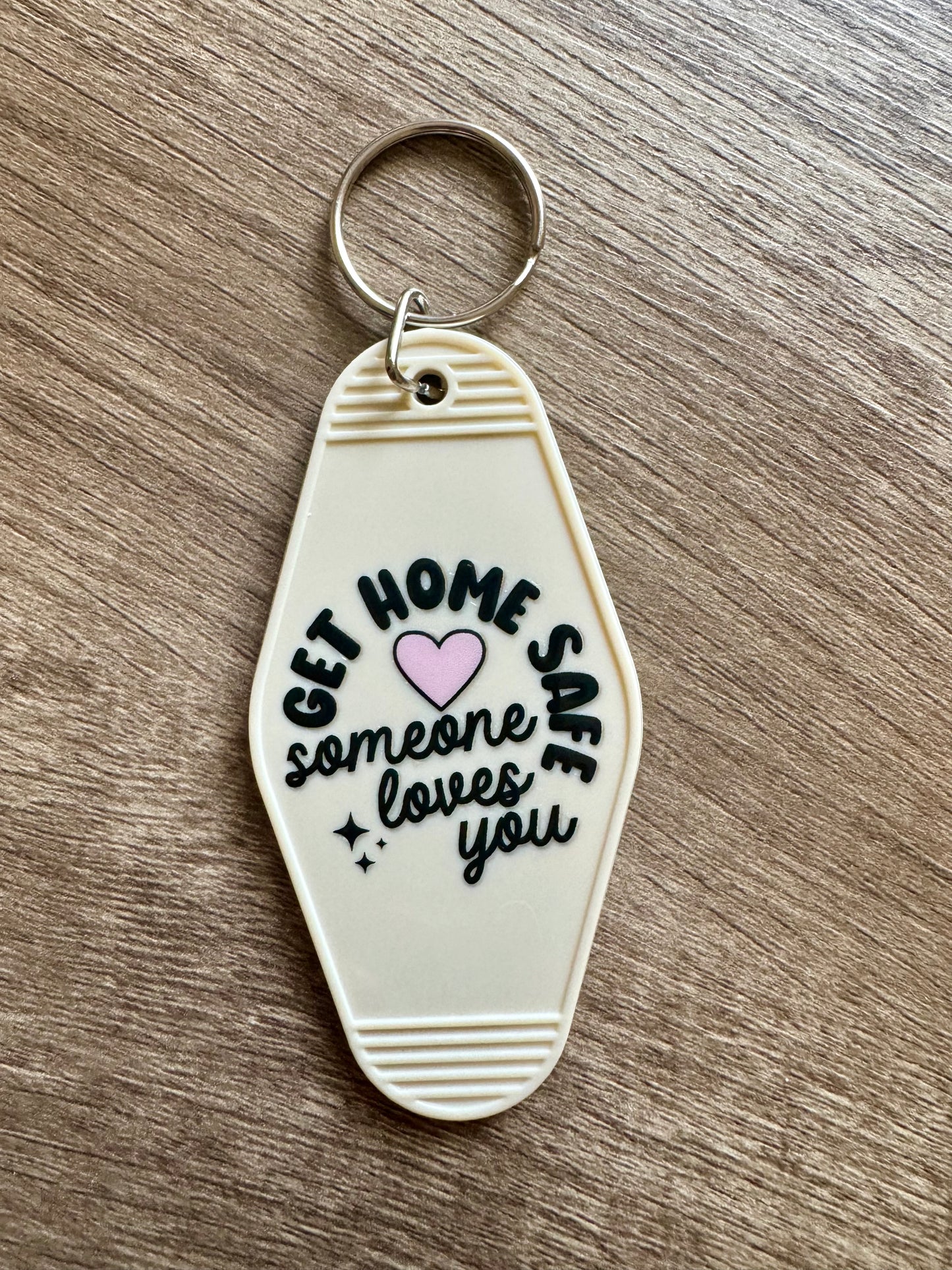 Get Home Safe - Double Sided Motel Keychain