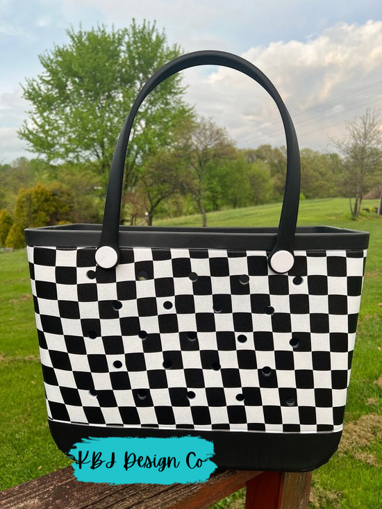 Large EVA Beach Tote - Checkered