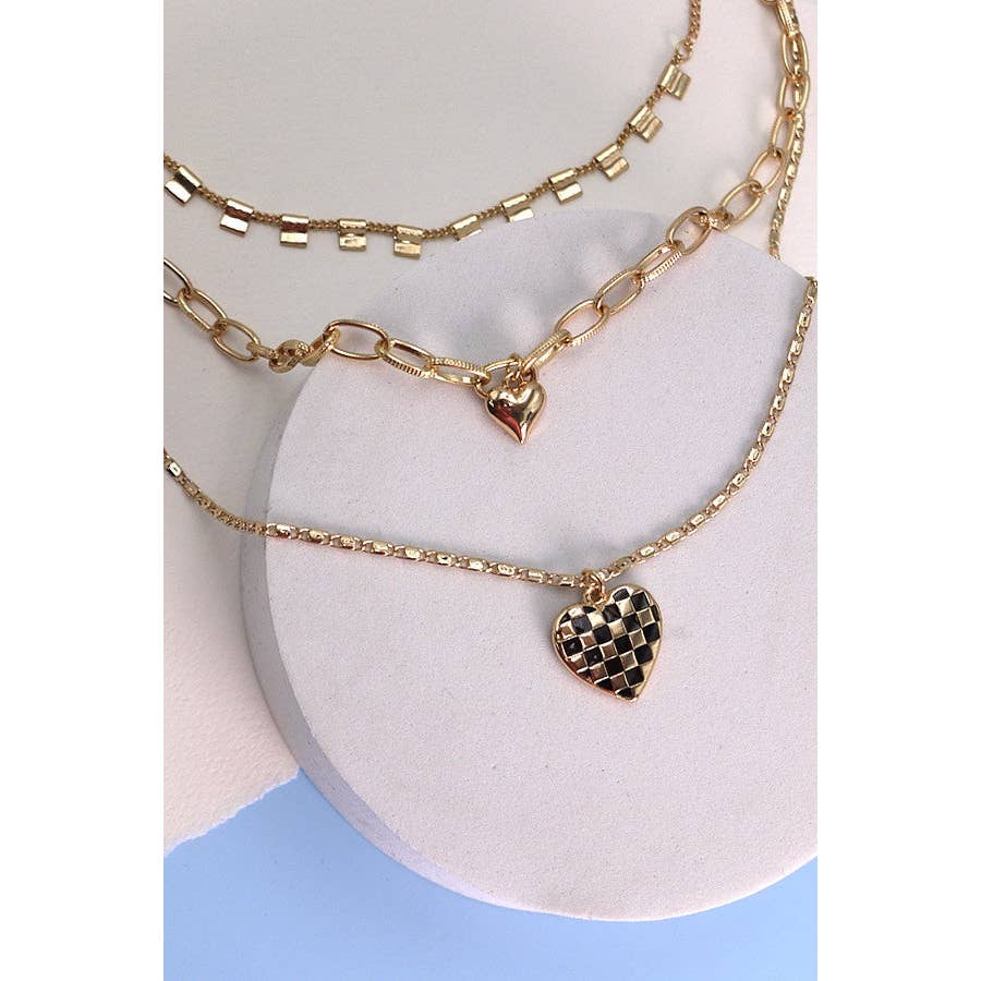 Triple Layer Heart Necklace