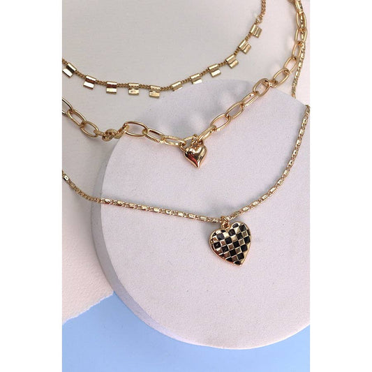Triple Layer Heart Necklace