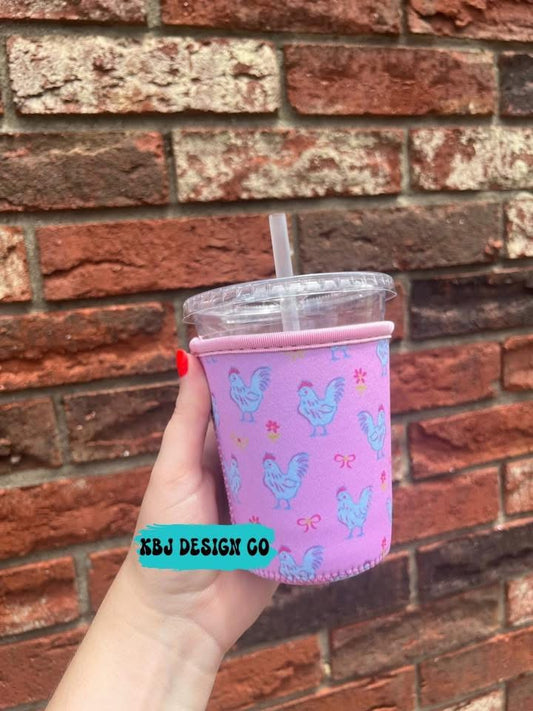 Neon Chickens Cold Cup Sleeve