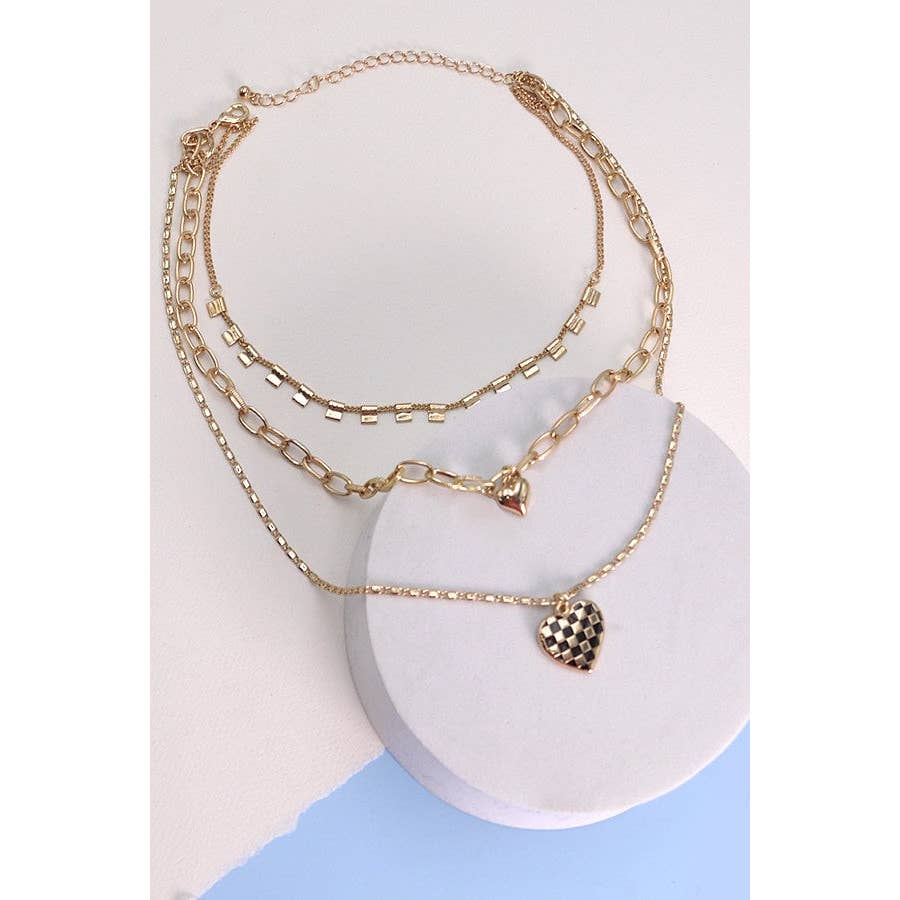 Triple Layer Heart Necklace