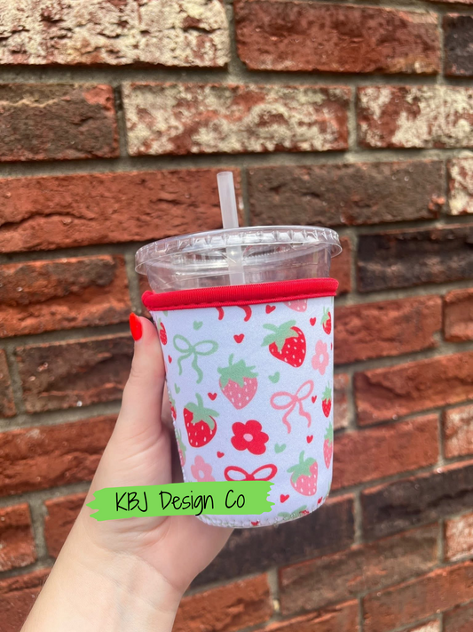 Strawberries Cold Cup Sleeve