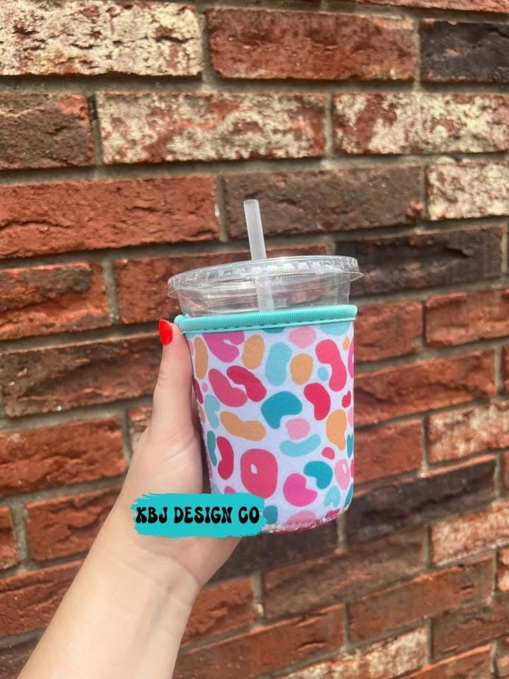 Neon Leopard Cold Cup Sleeve