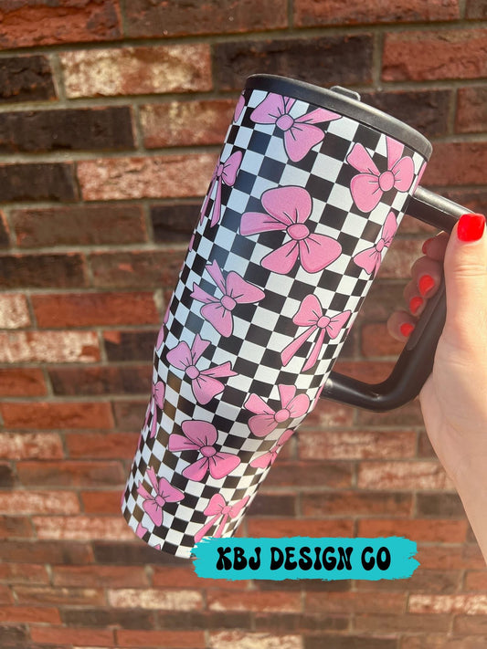 Checkered & Pink Bows