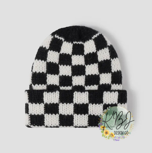Checker Soft Plush Beanie