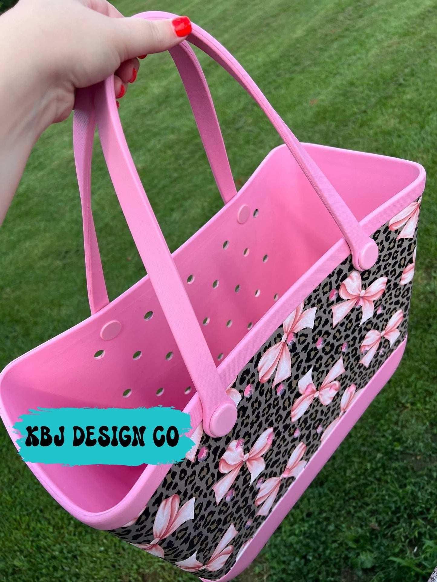 Leopard Bows -  Large EVA Beach Tote