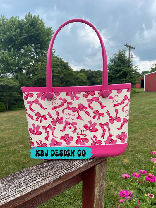 Pink Bows -  Large EVA Beach Tote