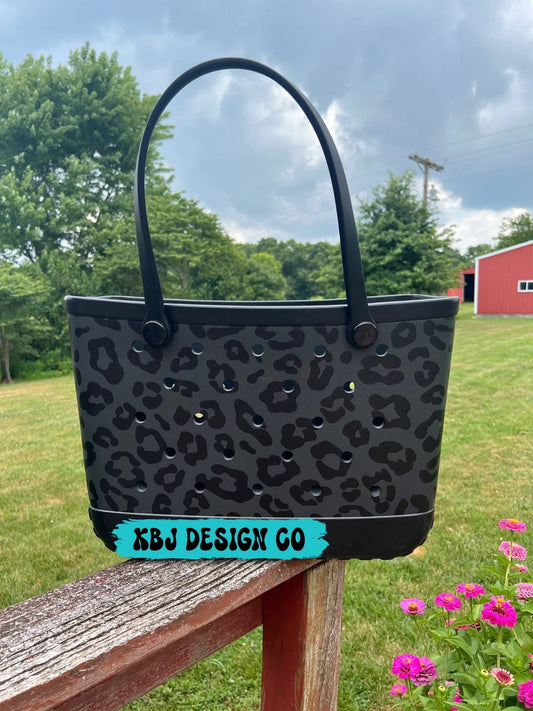 Black Leopard -  Large EVA Beach Tote