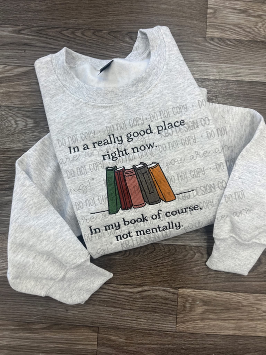 Good Place in my Book - Embroidered