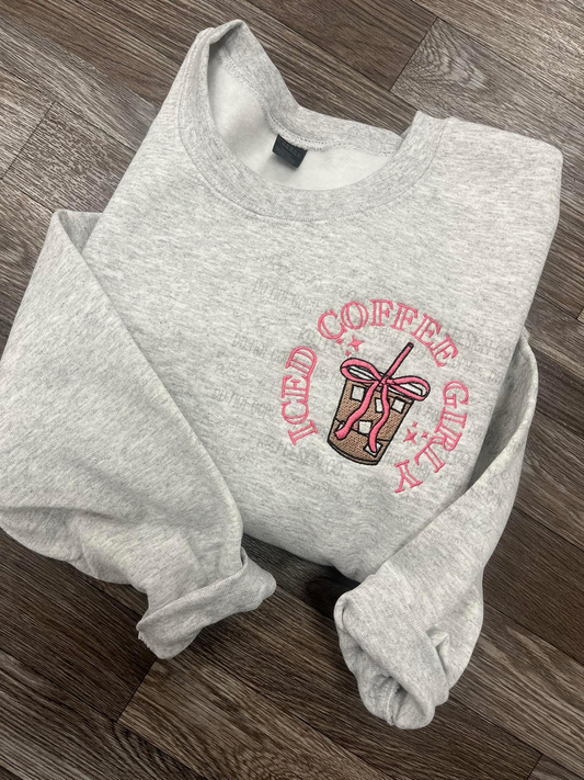 Iced Coffee Girly  - Embroidered