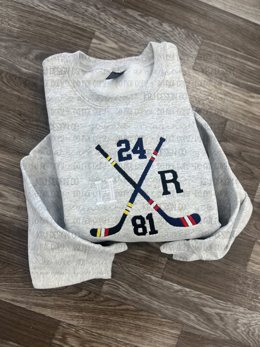 Hockey Sticks - Embroidered