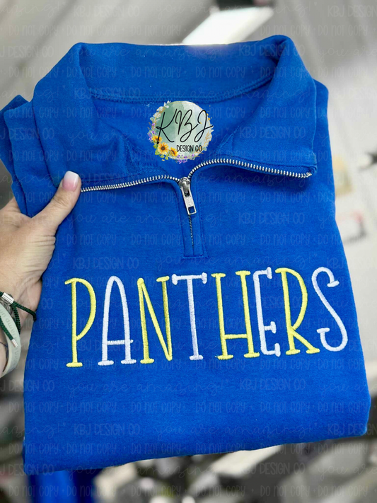 Embroidered 3/4 Zip Pullover￼