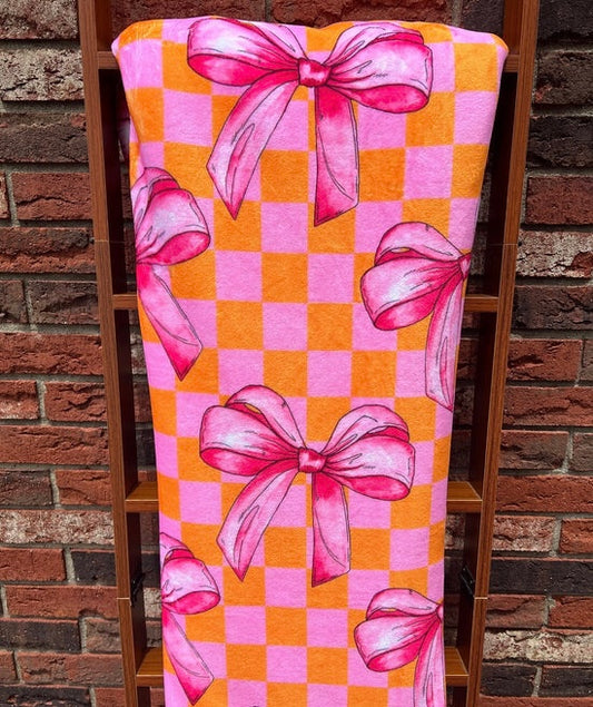 Checkered Bows Blanket