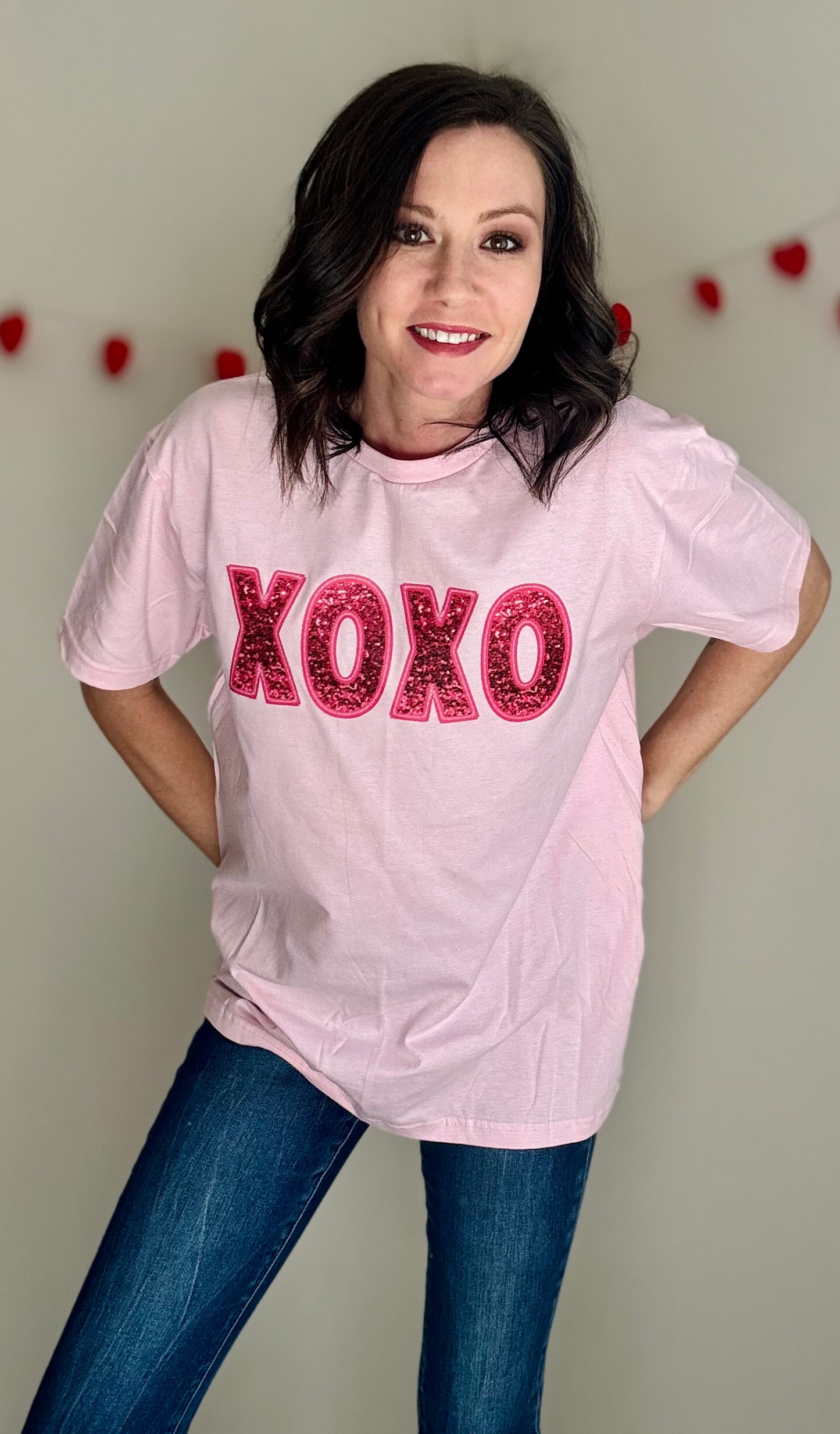 XOXO Faux Sequin Tee