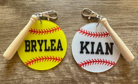 ⚾️Baseball/Softball🥎 Keychain/Bag Tag