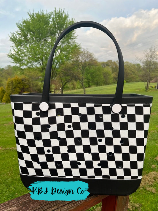 Large EVA Beach Tote - Checkered
